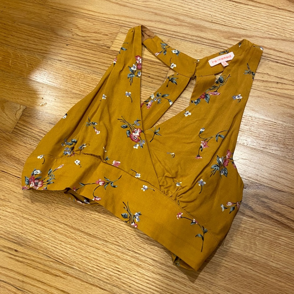 Yellow Floral Crop Top